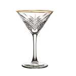 Timeless Vintage Martini Glasses Gold Rim 8oz/23cl