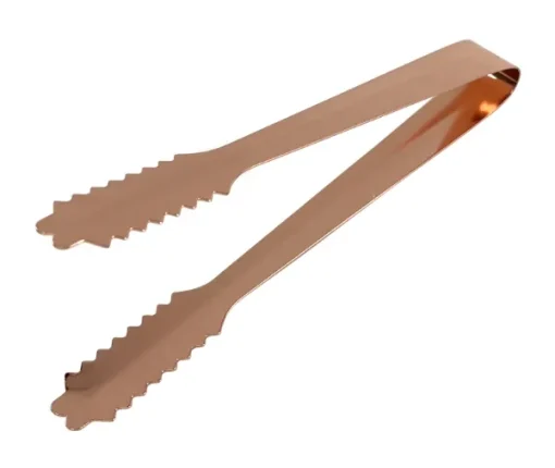 3889 7 Inch SSt Ice Tongs Copper Plated