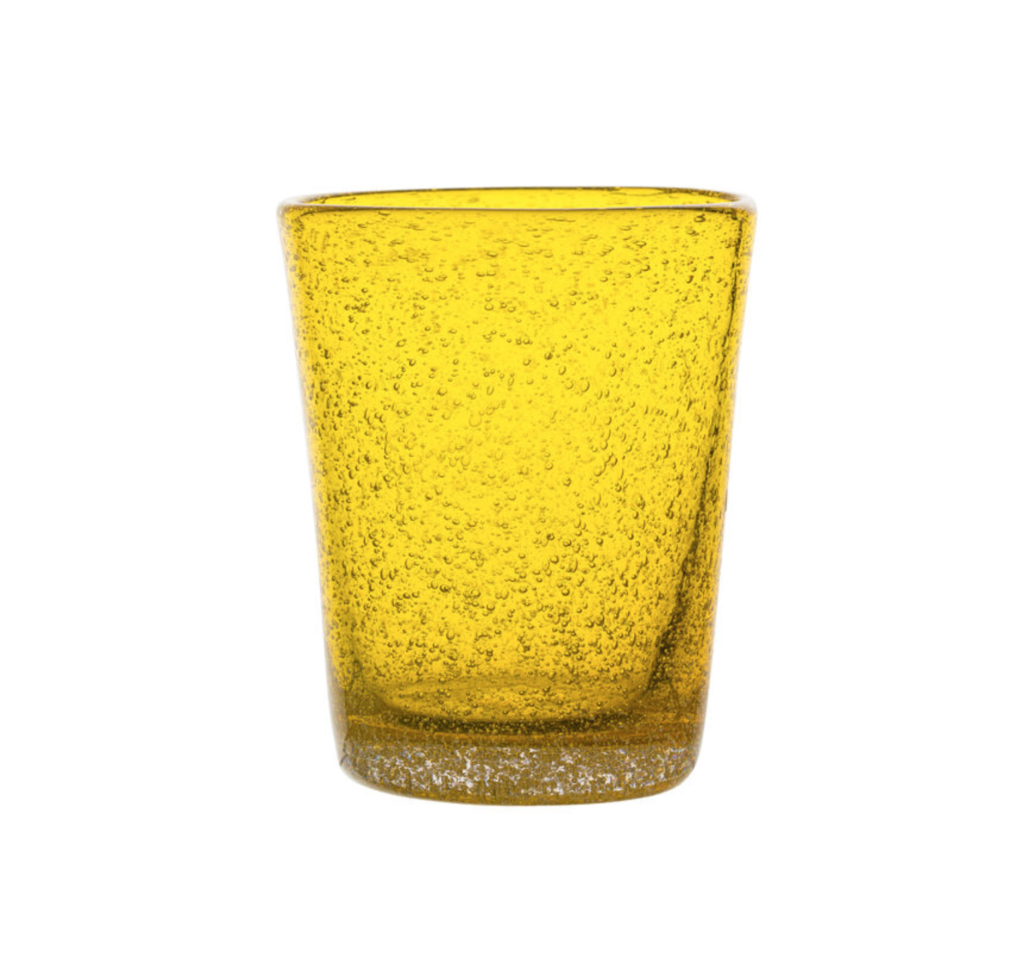 Handmade Coloured Water Glass Yellow