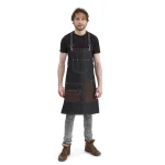 100% Denim Apron with Leather Details