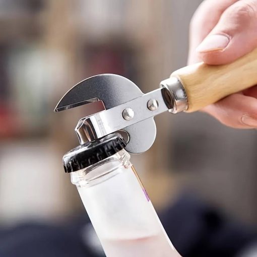 1pc Wooden Handle Can Opener