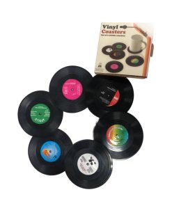 6pcs Record Design Coasters With Gift Box