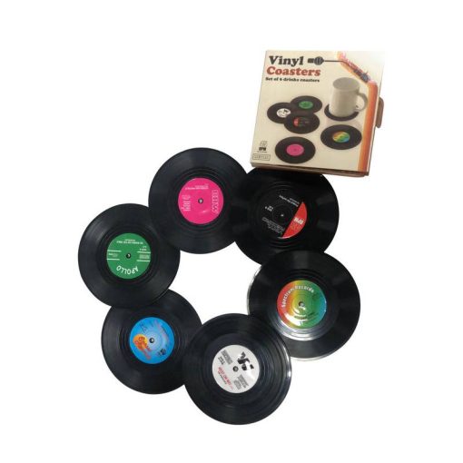 6pcs Record Design Coasters With Gift Box