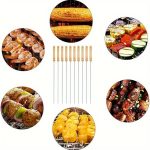 10pcs Barbecue Skewers With Wooden Handle