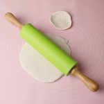 1pc Silicone Rolling Pin With Solid Wood Handle