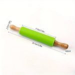 1pc Silicone Rolling Pin With Solid Wood Handle - Image 3