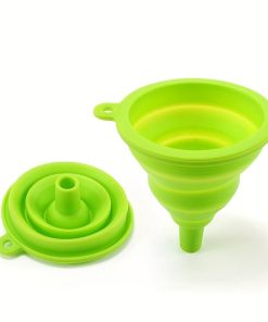 1pc Silicone Collapsible Funnel;  Foldable Funnels For Water Bottle Liquid Transfer Kitchen Gadgets Accessories. Perfect for homes and restaurants. Food safe.