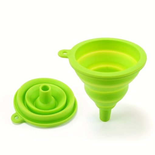 1pc Silicone Collapsible Funnel;  Foldable Funnels For Water Bottle Liquid Transfer Kitchen Gadgets Accessories. Perfect for homes and restaurants. Food safe.