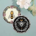 4PCS Bee-Inspired Wooden Coasters