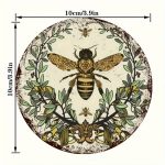 4PCS Bee-Inspired Wooden Coasters