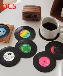 6pcs Record Design Coasters With Gift Box