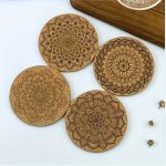 4pcs Bohemian Chic Geometric Cork Coasters Set