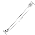 Twisted Helical Mixing Spoon 30cm - Silver Colour
