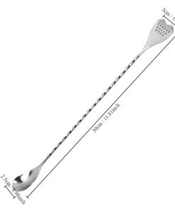 Twisted Helical Mixing Spoon 30cm - Silver Colour