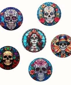 6pcs Day Of The Dead Coasters