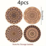 4pcs Bohemian Chic Geometric Cork Coasters Set