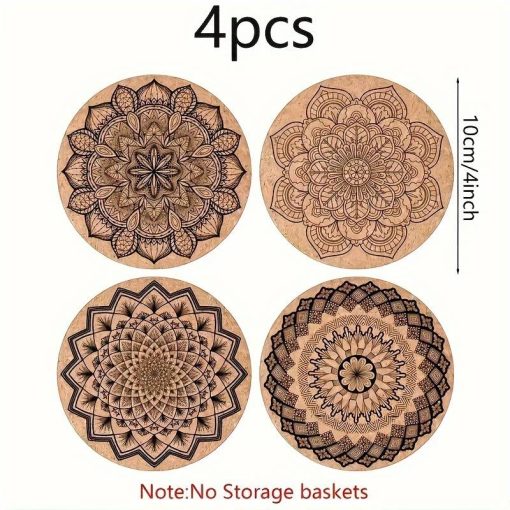 4pcs Bohemian Chic Geometric Cork Coasters Set